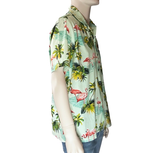 Pacific Legend Hawaiian Shirt Tiki Vintage Flamingoes Palm Trees 100% Cotton - Picture 7 of 12